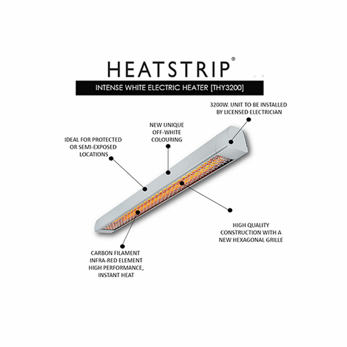 Intense Off White Infrared Outdoor Heater