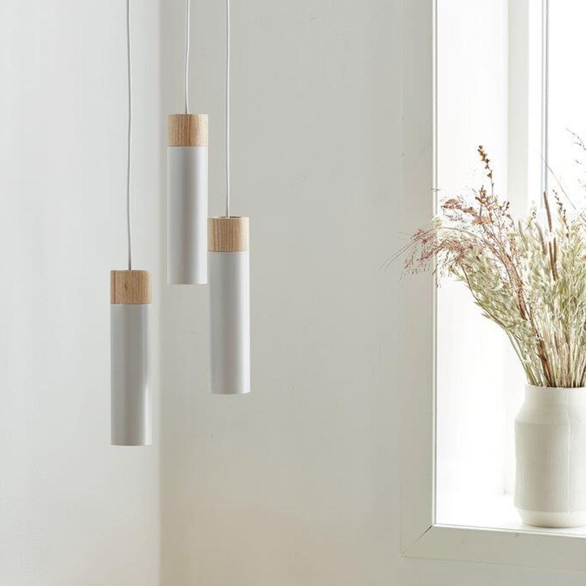 Tilo 3 Light Nordic Timber Cluster Pendant Light