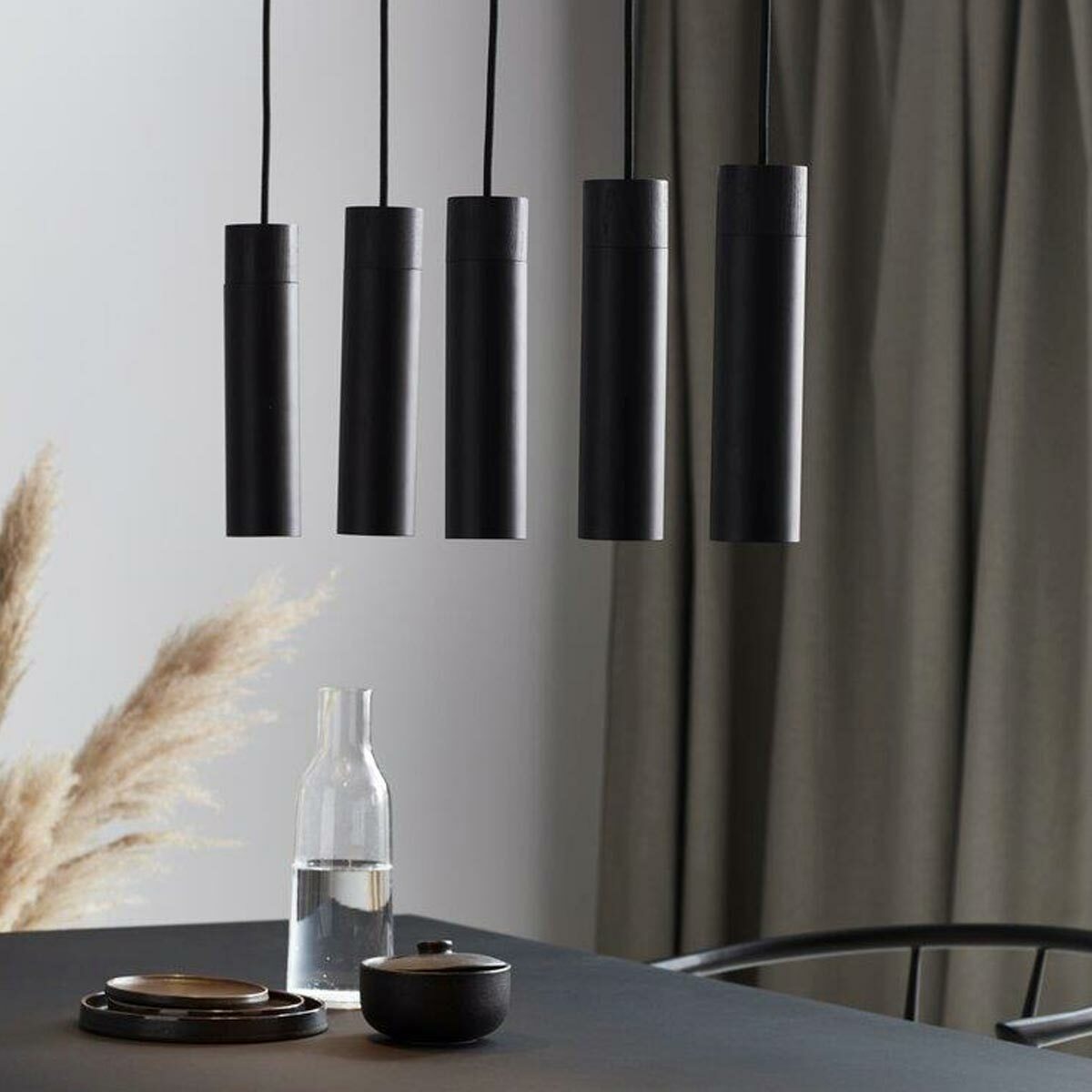 Tilo 5 Light Nordic Timber Linear Pendant Light