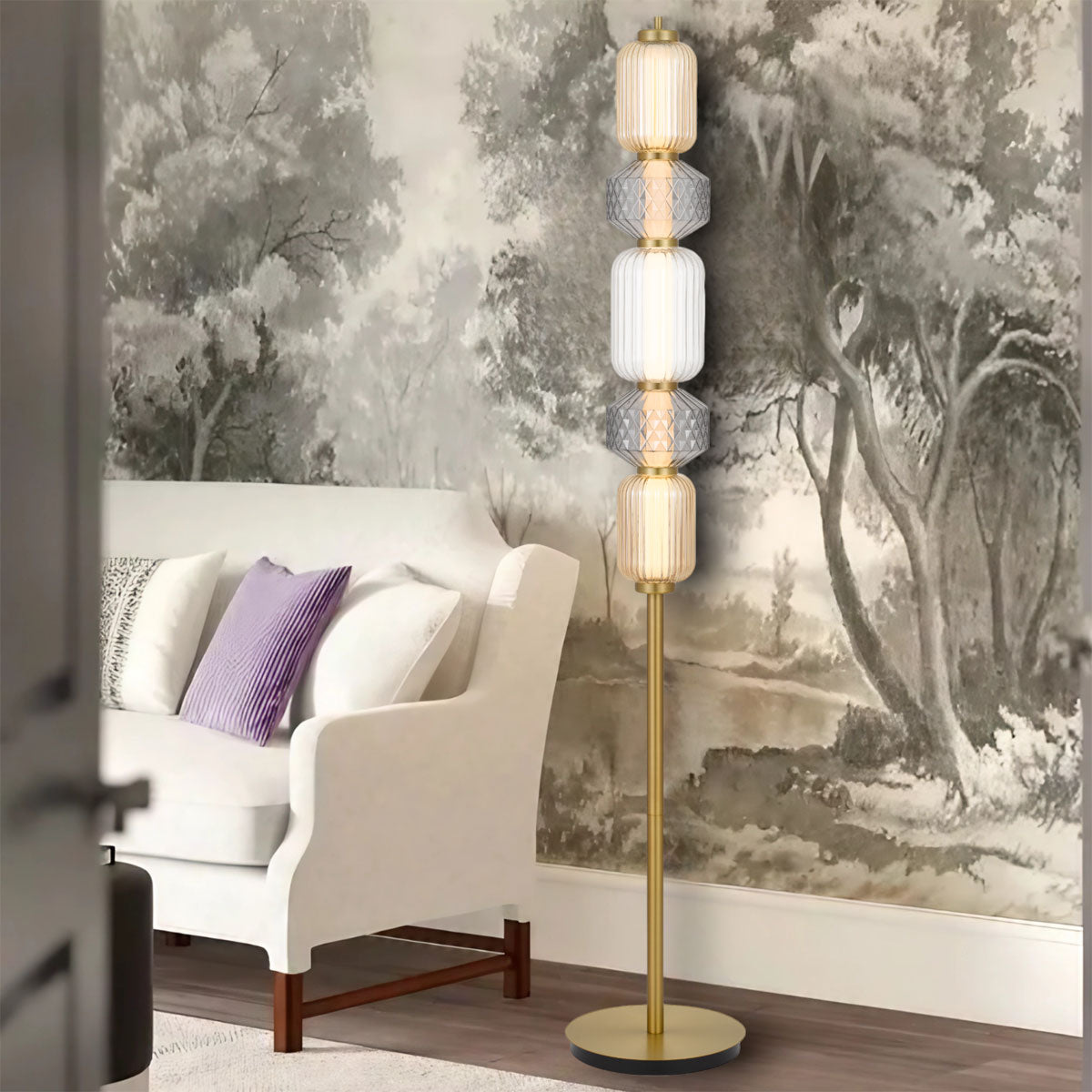 Torso 26W LED Floor Lamp with Lantern Design