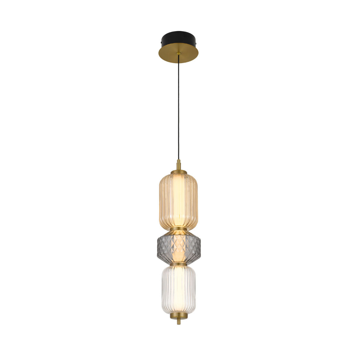 Torso 3-Light Pendant with Integrated LED Lighting