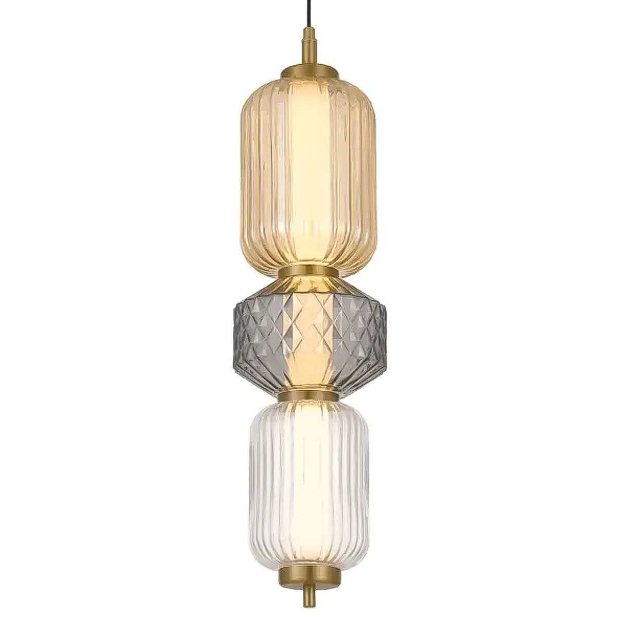 Torso 3-Light Pendant with Integrated LED Lighting
