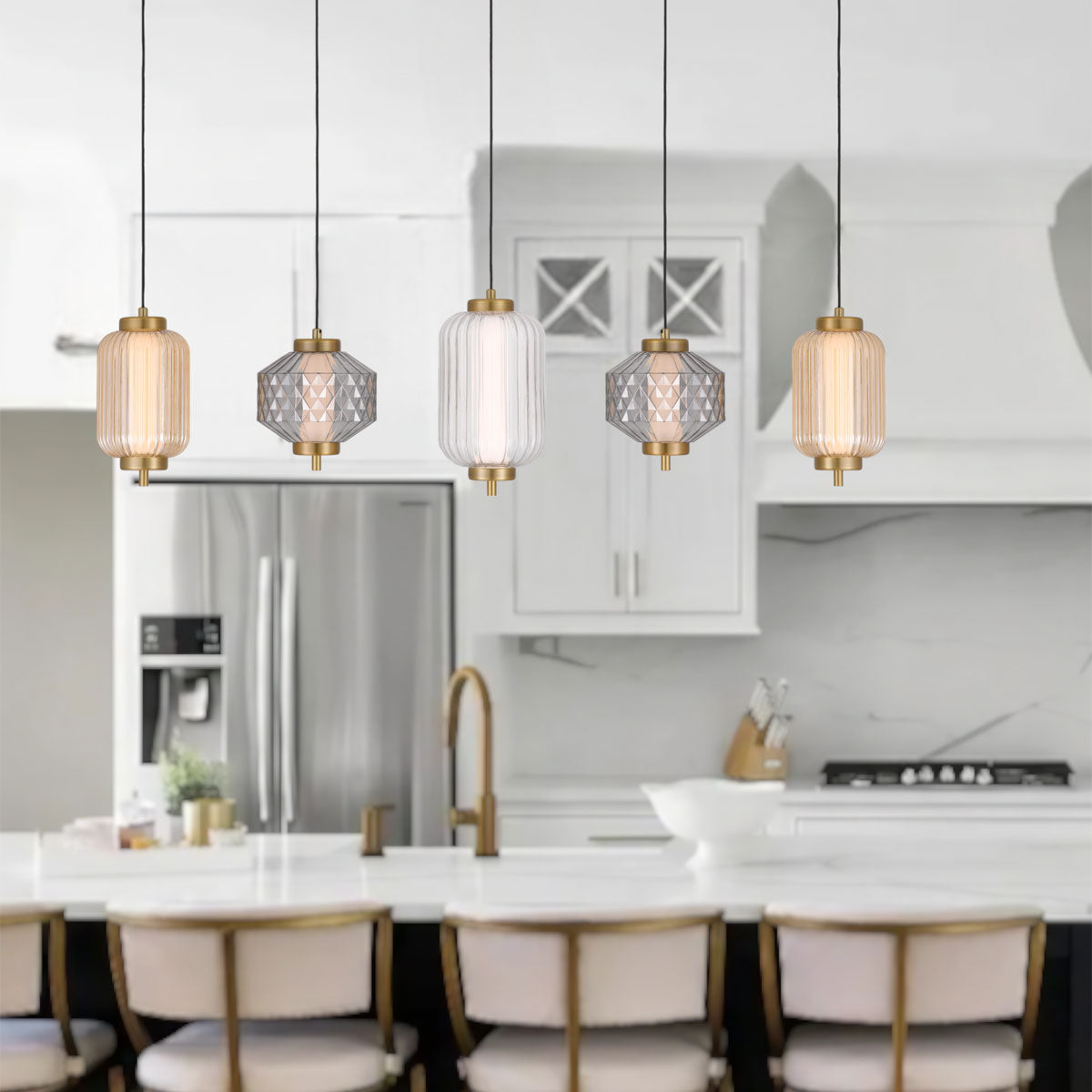 Torso 5-Light Pendant Light with LED Integration
