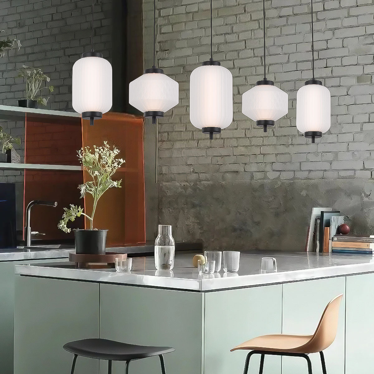 Torso 5-Light Pendant Light with LED Integration
