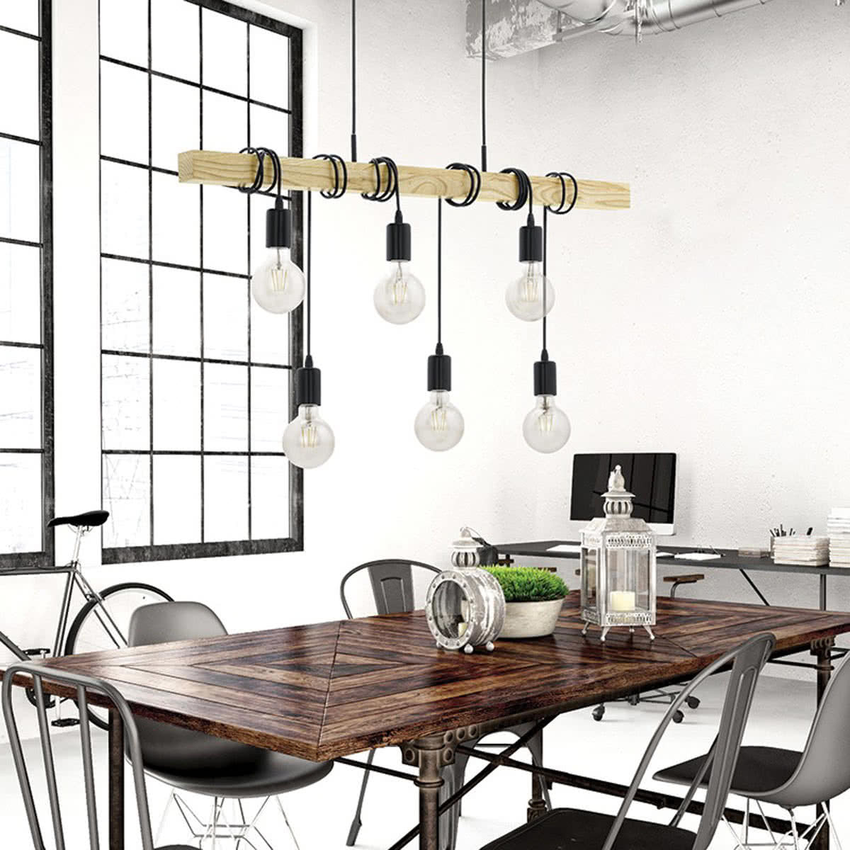 Townshend 6 Light Bar Pendant with Remote Control