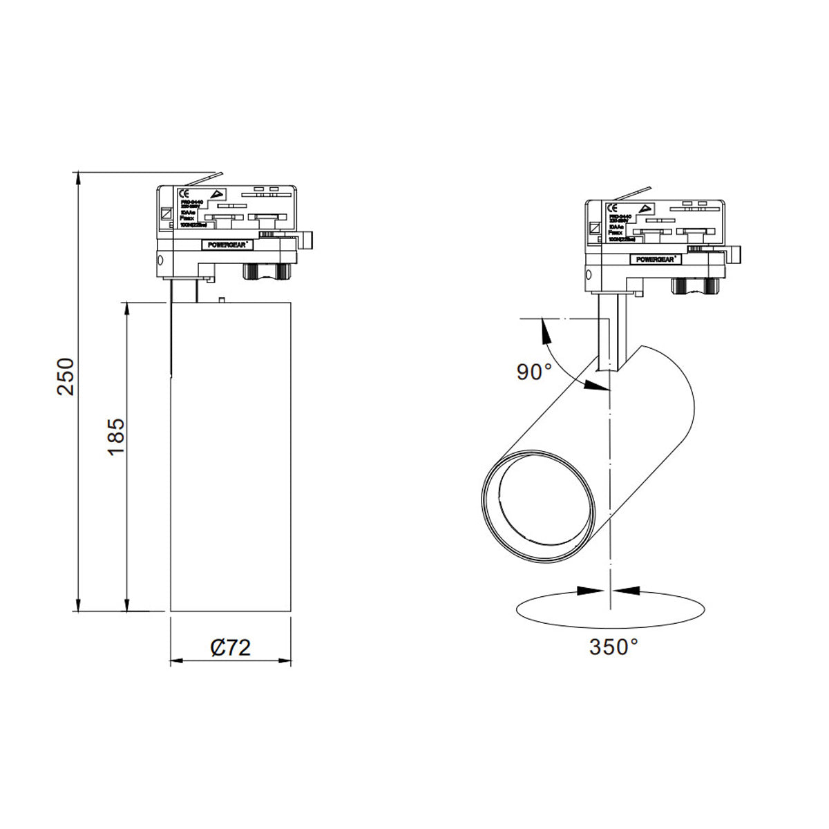Tracson 30W LED Track Head - White - Tri-Colour
