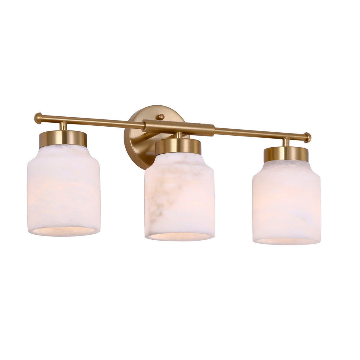 Tufo Jar 3 Wall Light - White Alabaster with Brass
