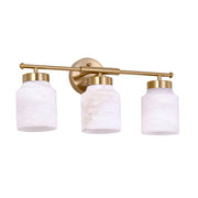 Tufo Jar 3 Wall Light - White Alabaster with Brass