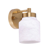 Tufo Jar Wall Light - White Alabaster with Brass