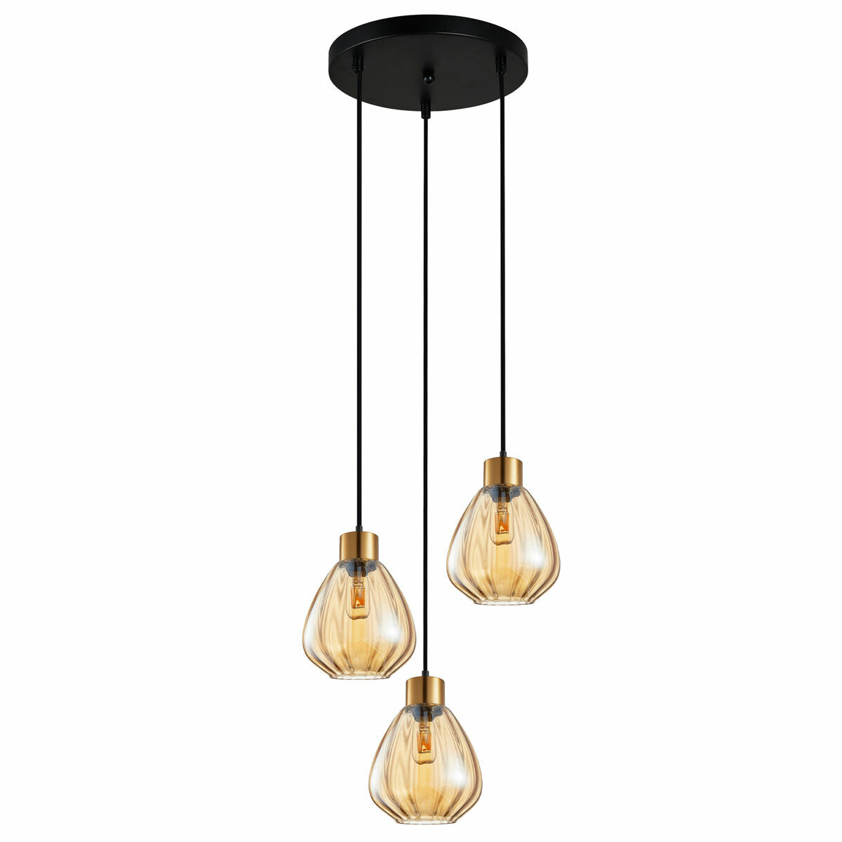 Tulip Ribbed Wine Glass Cluster Pendant Light