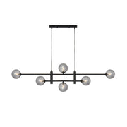 Tyson 6 Sphere Linear Light Pendant-Black