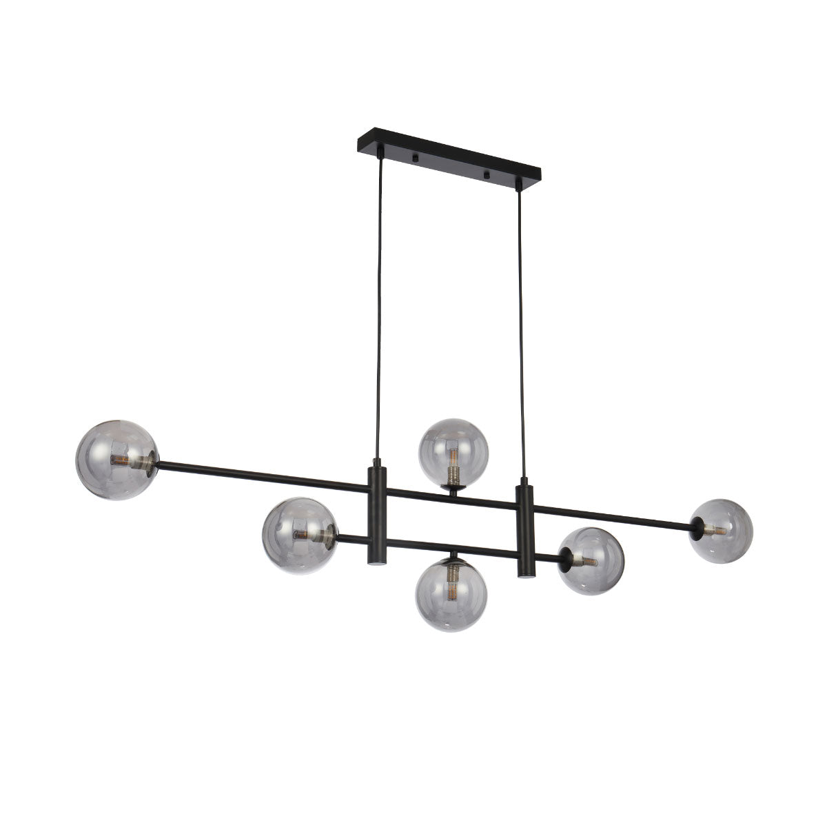 Tyson 6 Sphere Linear Light Pendant Frame - Black