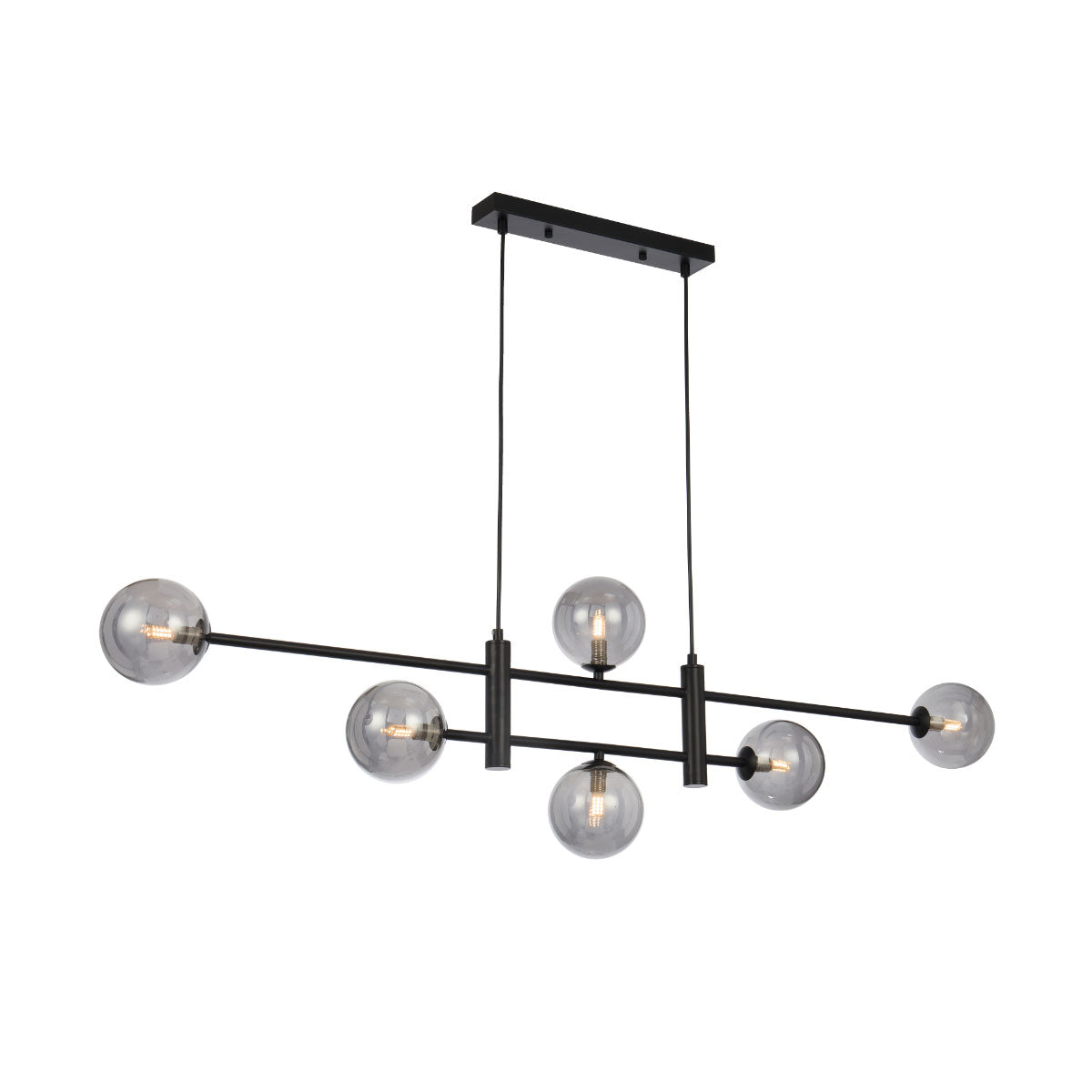 Tyson 6 Sphere Linear Light Pendant Frame - Black
