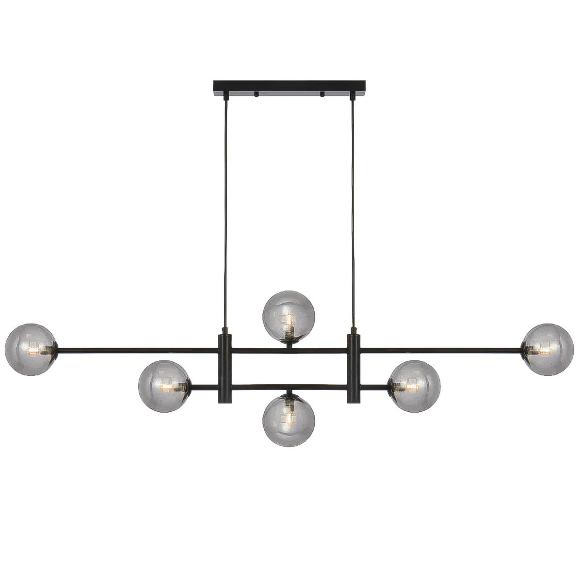 Tyson 6 Sphere Linear Light Pendant Frame - Black