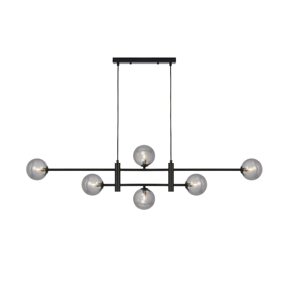 Tyson 6 Sphere Linear Light Pendant Frame - Black