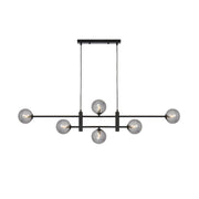 Tyson 6 Sphere Linear Light Pendant Frame - Black