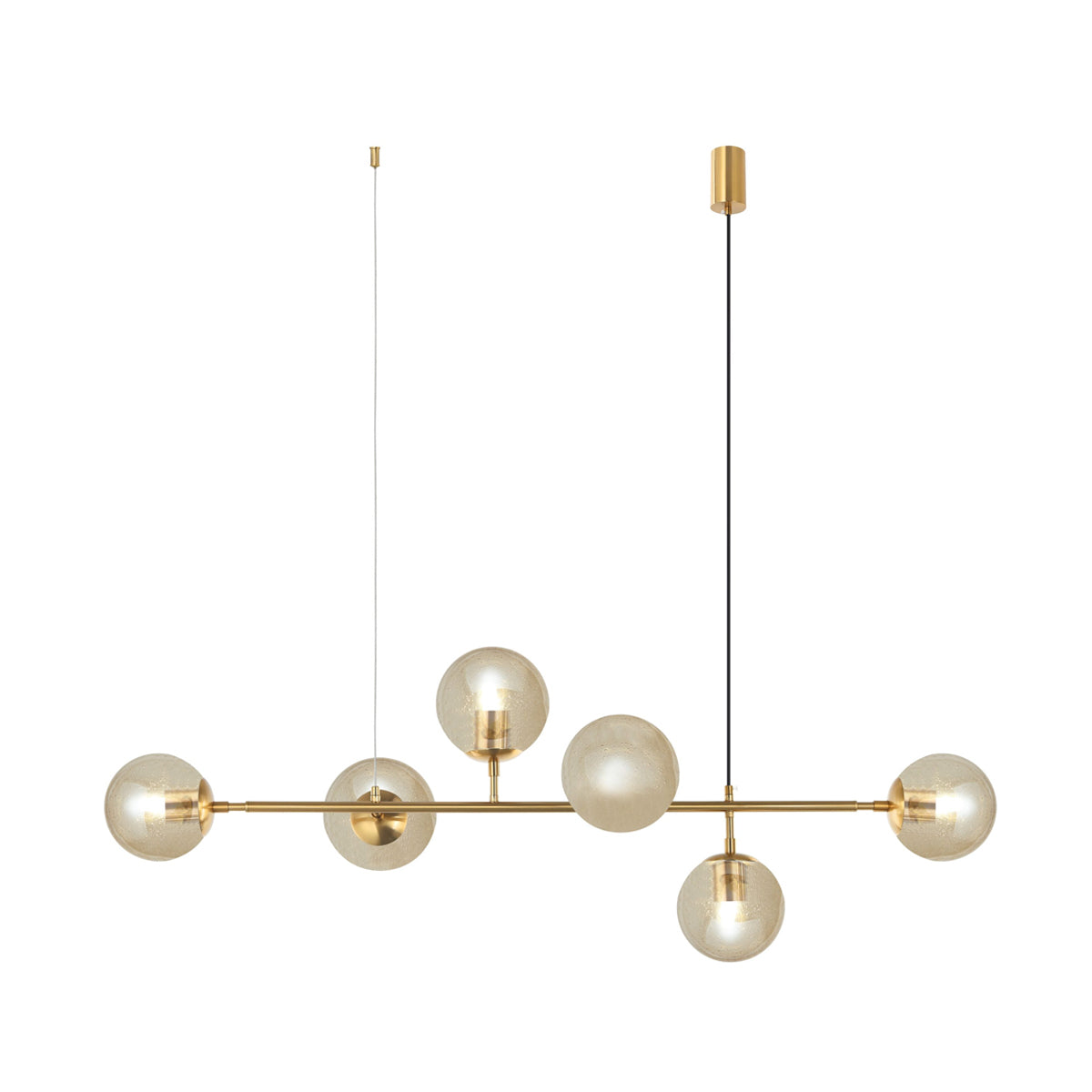 Ivy 6 Light Sphere Glass Linear Pendant Light