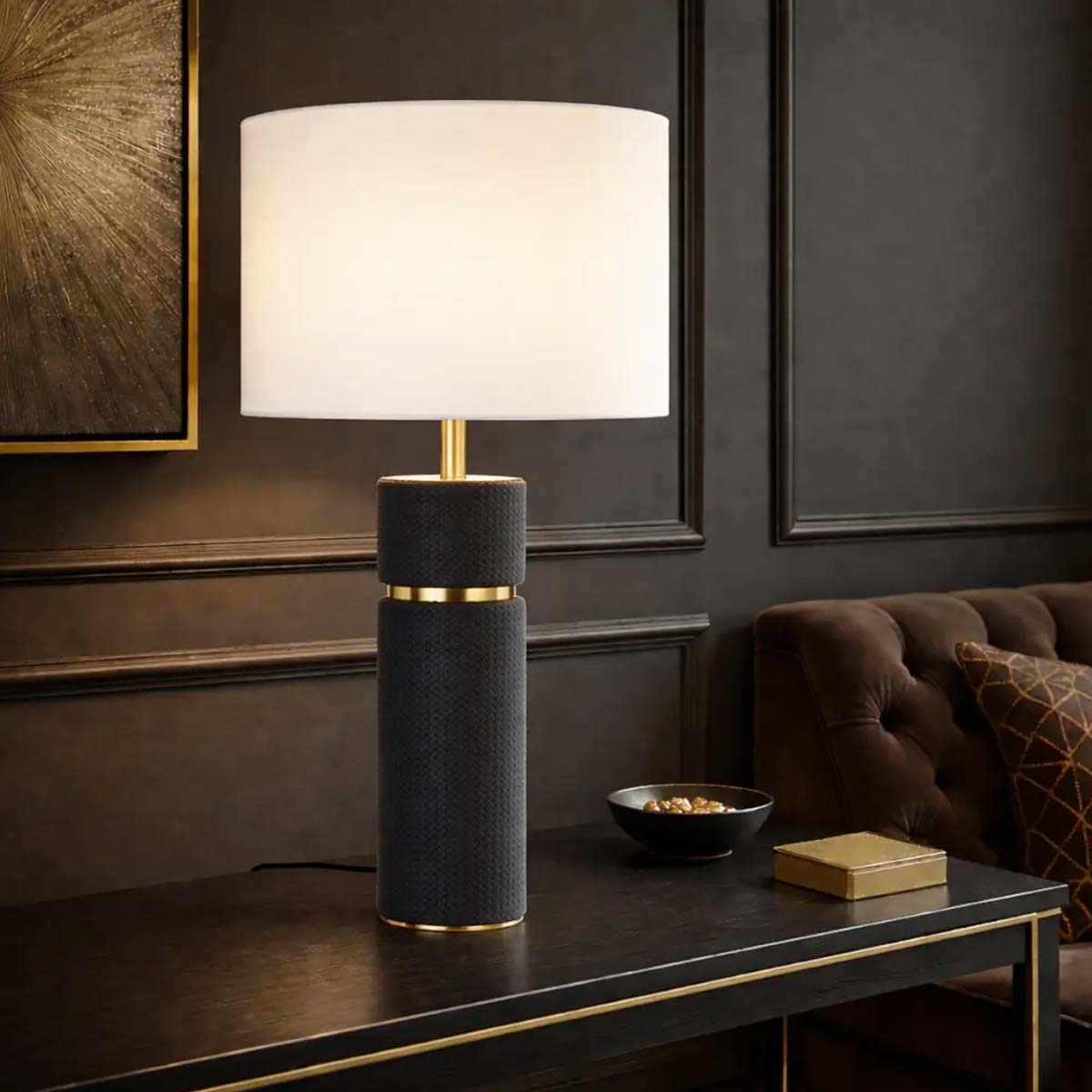Valda Vegan Leather Table Lamp