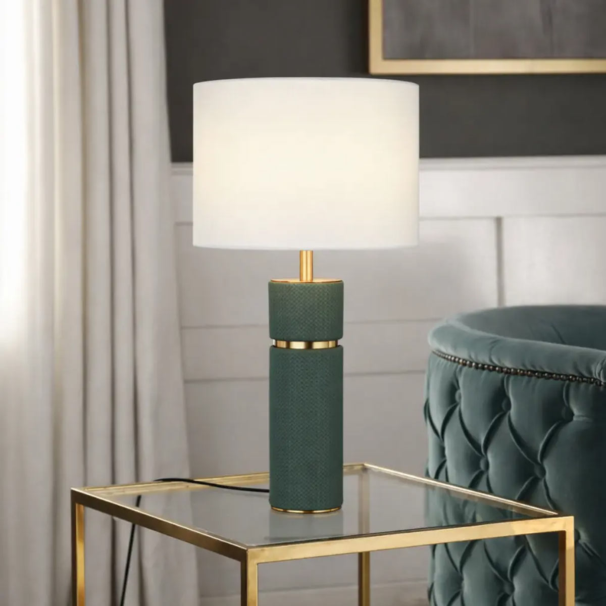 Valda Vegan Leather Table Lamp
