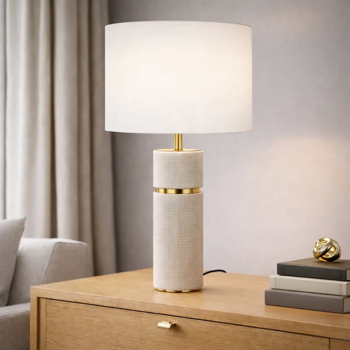 Valda Vegan Leather Table Lamp