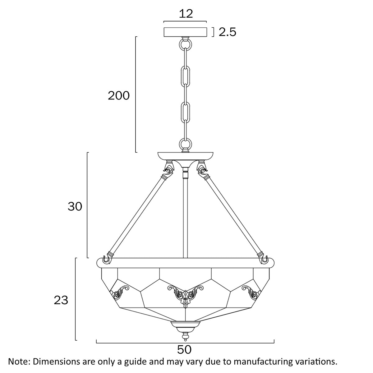 Valmont Artisan Brass Pendant Light with Handcrafted Glass Panels