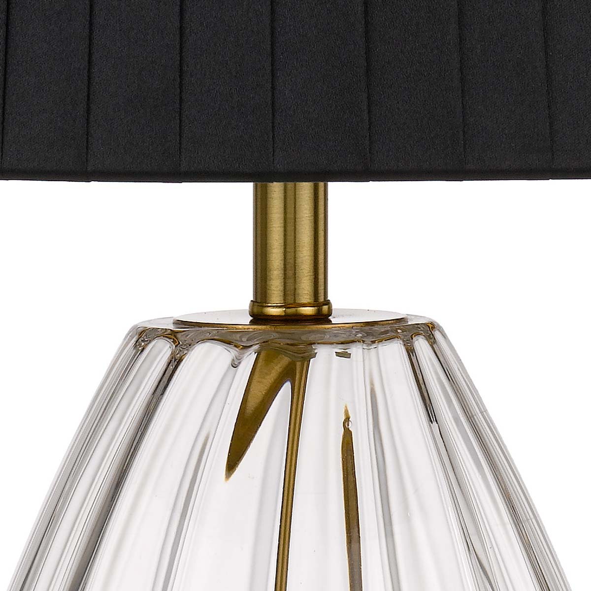 Veana Sculptured Glass Table Lamp with Cotton Shade
