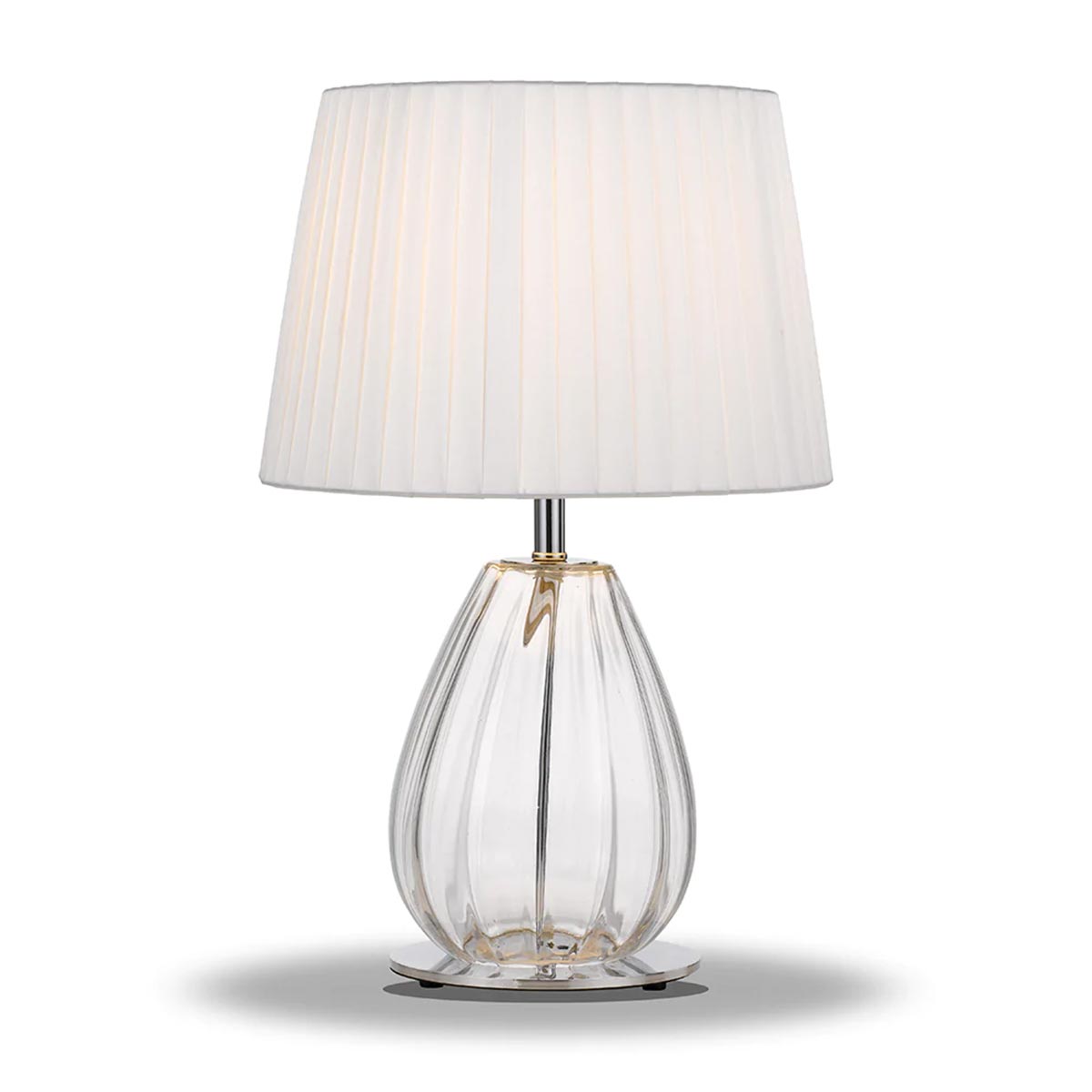 Veana Sculptured Glass Table Lamp with Cotton Shade