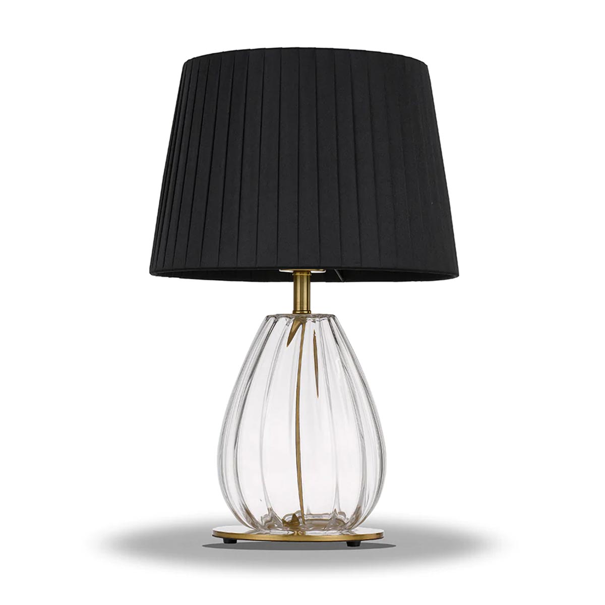 Veana Sculptured Glass Table Lamp with Cotton Shade