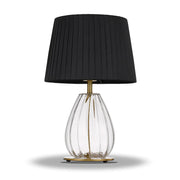 Veana Sculptured Glass Table Lamp with Cotton Shade