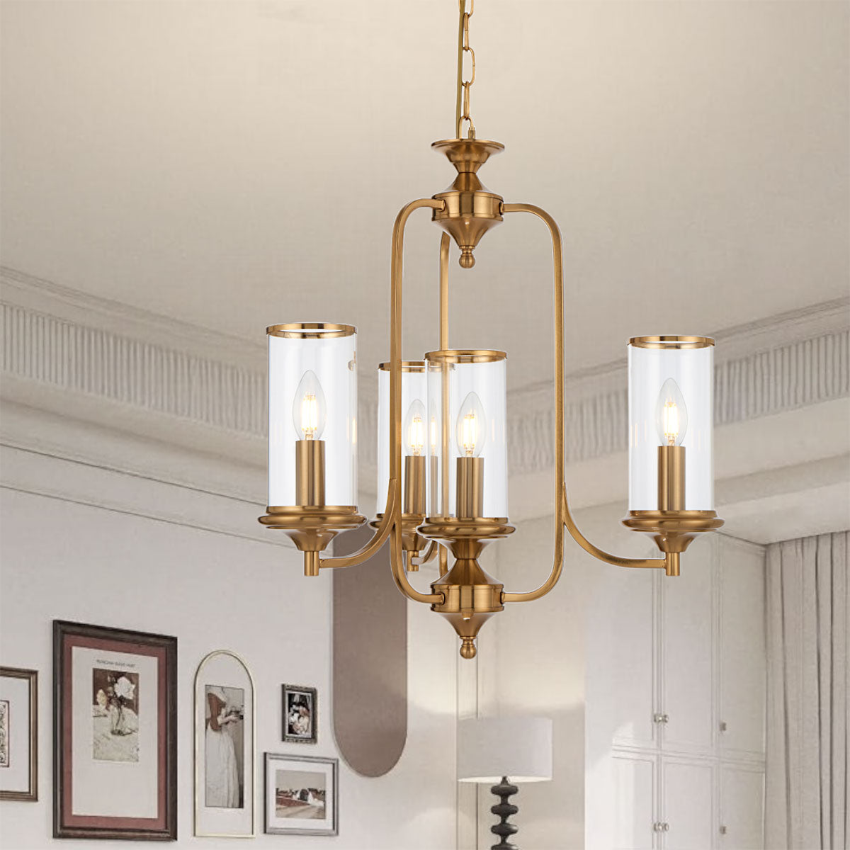 Velden 4 Light Pendant Light with Adjustable Height