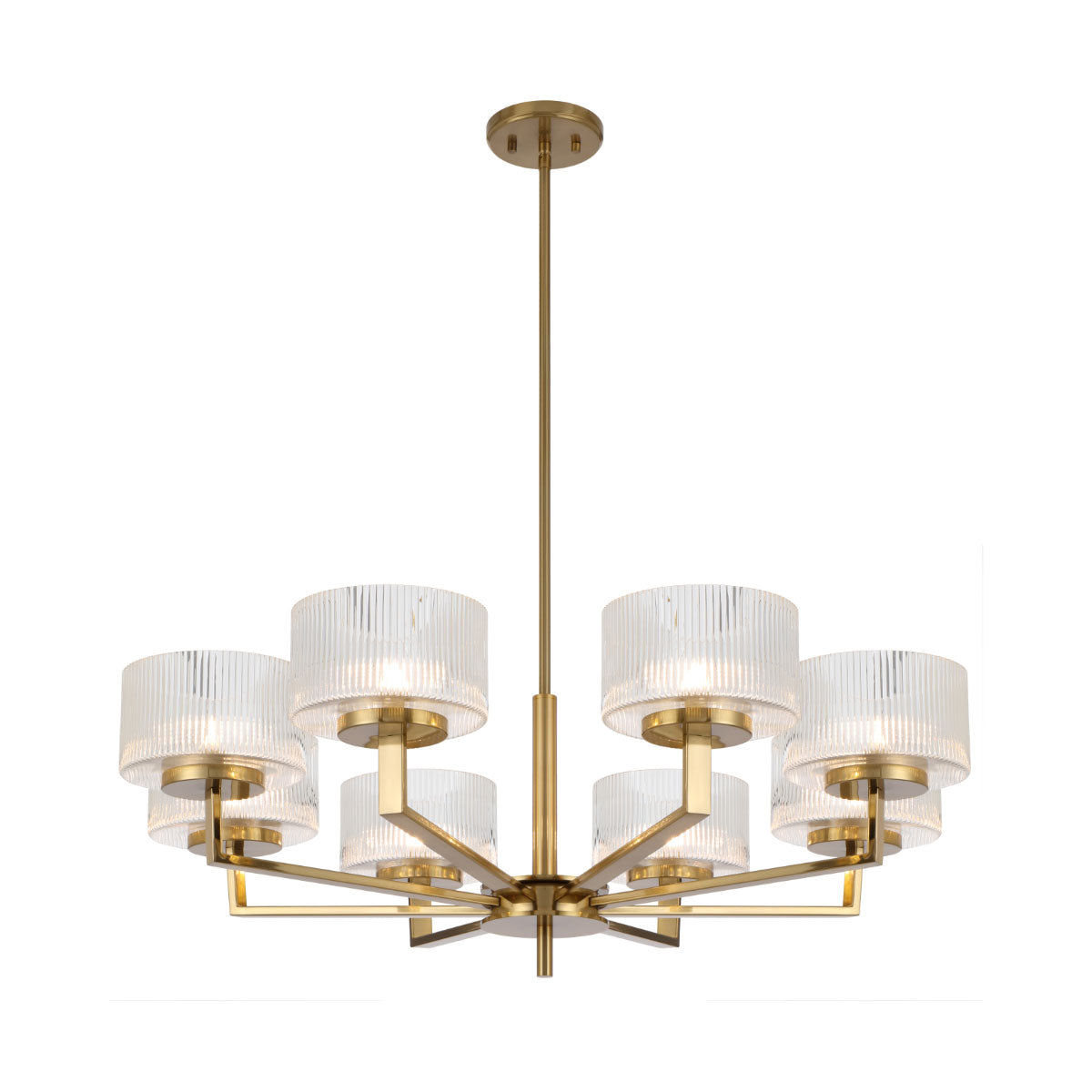 Moreno 8-Light Pendant Light with Ribbed Glass Shades