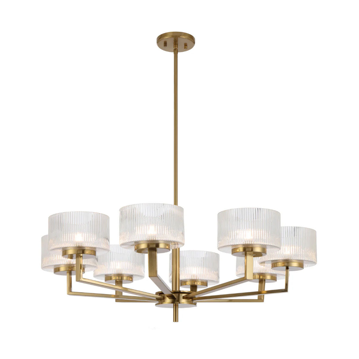 Moreno 8-Light Pendant Light with Ribbed Glass Shades