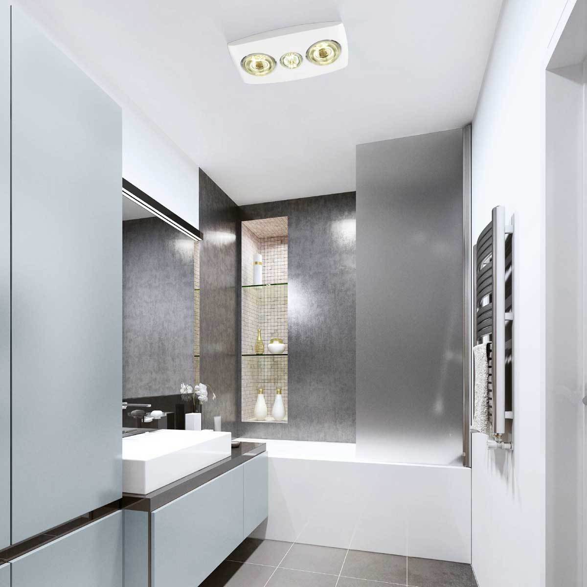 Vesuvius Duo Bathroom 3 in 1 Heater Exhaust Fan Light