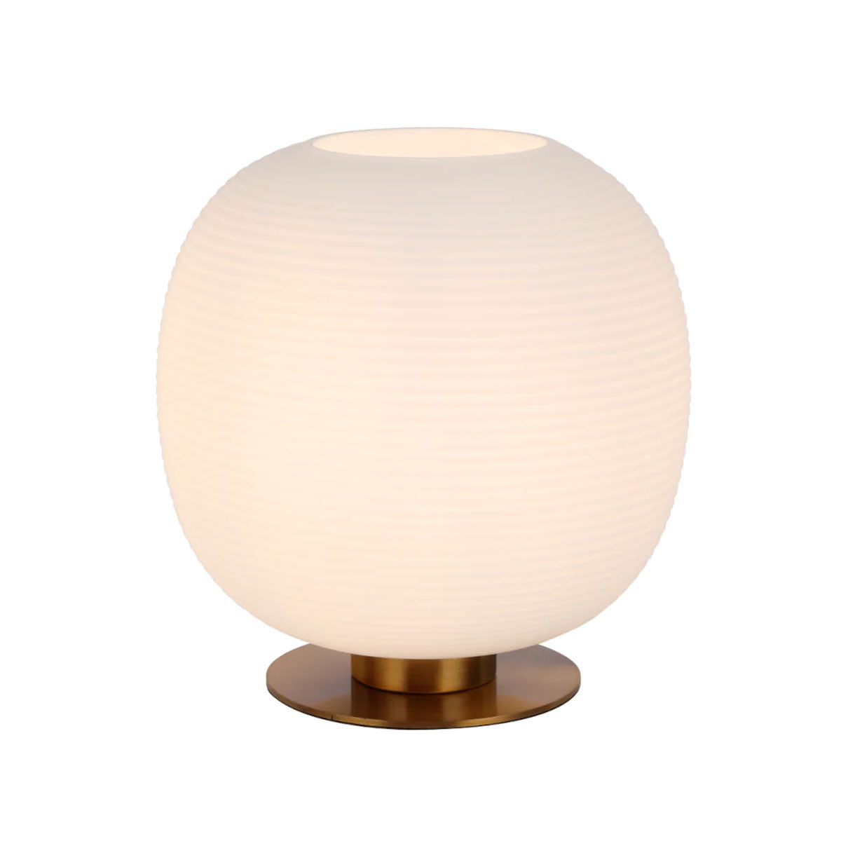 Viken Ribbed Table Lamp with Glass Sphere