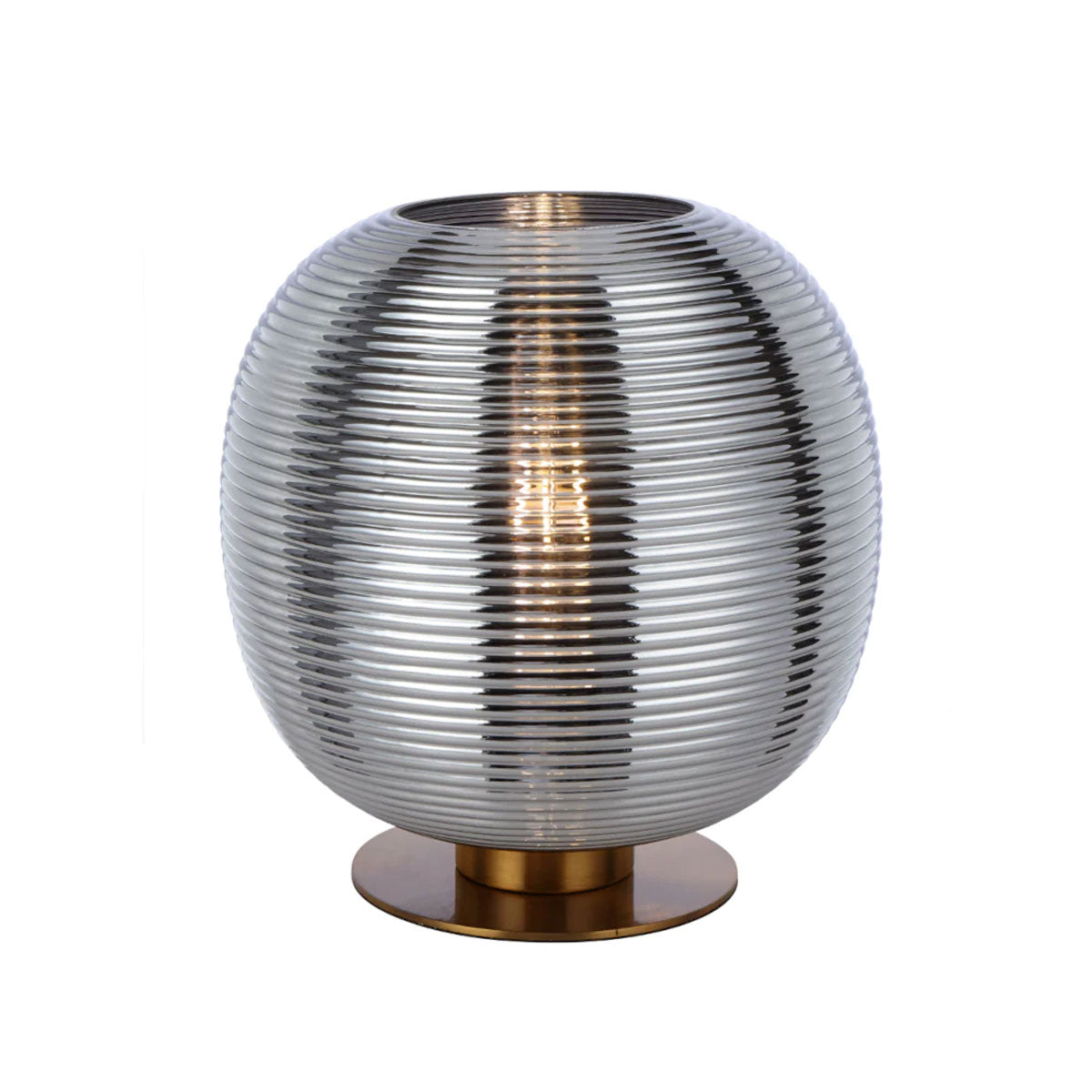 Viken Ribbed Table Lamp with Glass Sphere