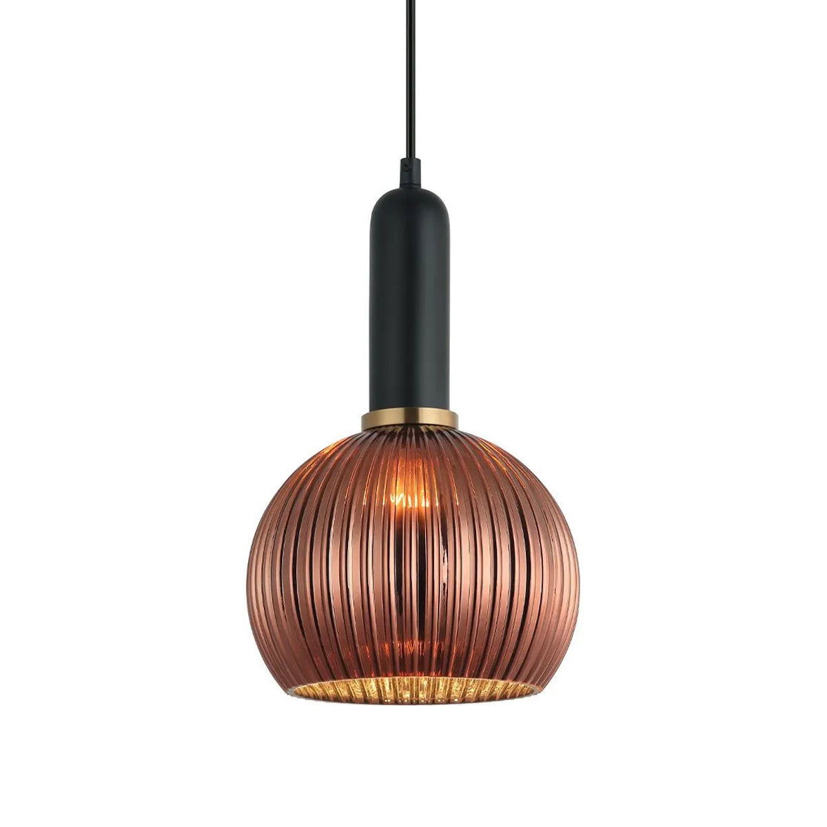 Vintaj 1 Light Interior Wine Glass Ribbed Glass Pendant Light