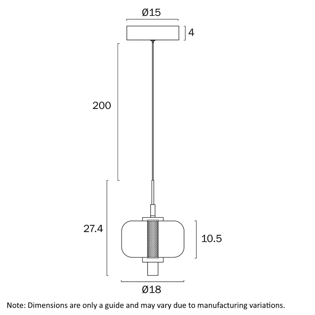 Volen 1 Light Pendant with Smoke Glass & LED Lighting