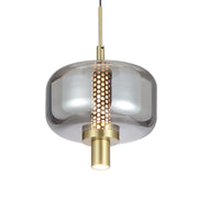 Volen 1 Light Pendant with Smoke Glass & LED Lighting
