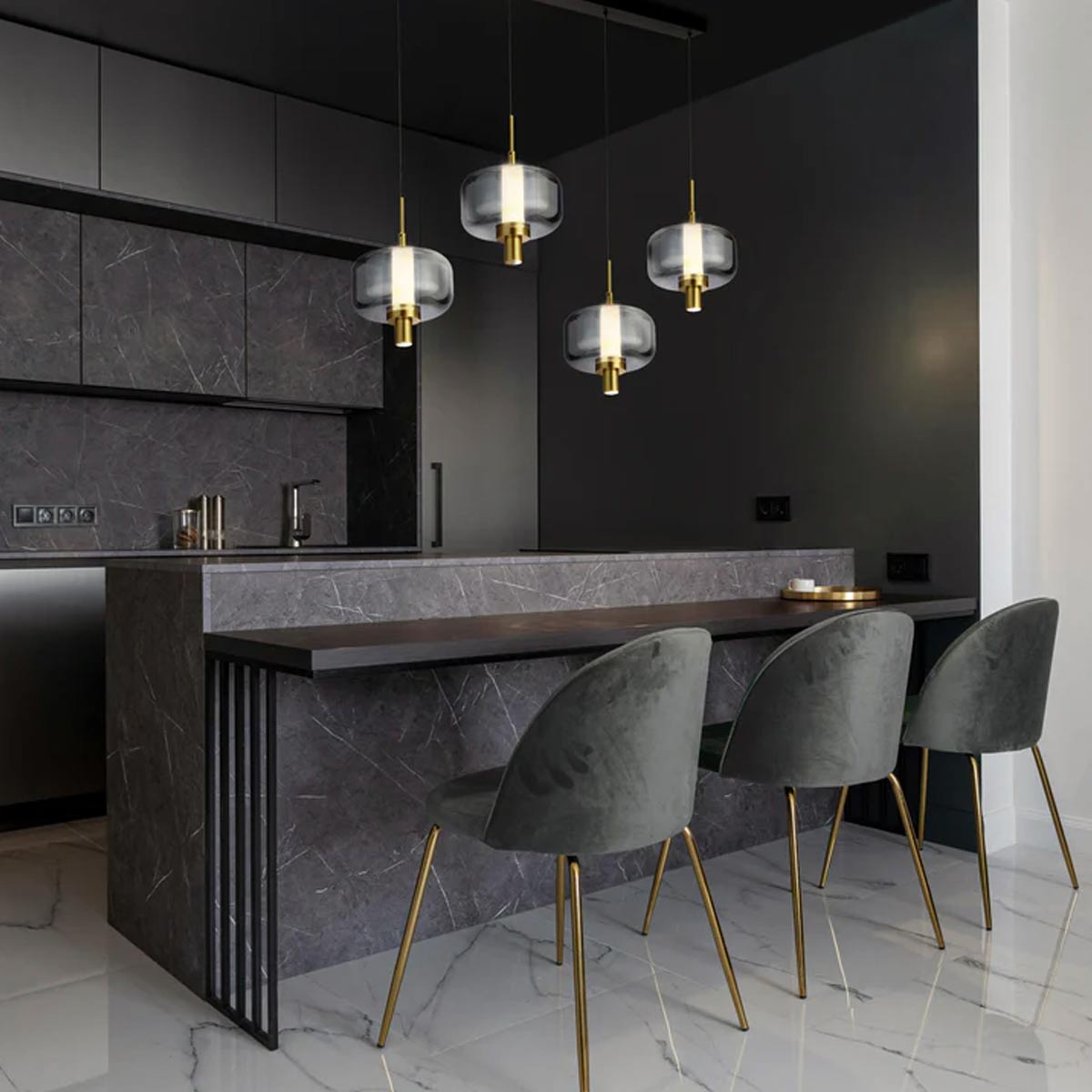 Volen 4 Light Pendant Bar with LED Lighting