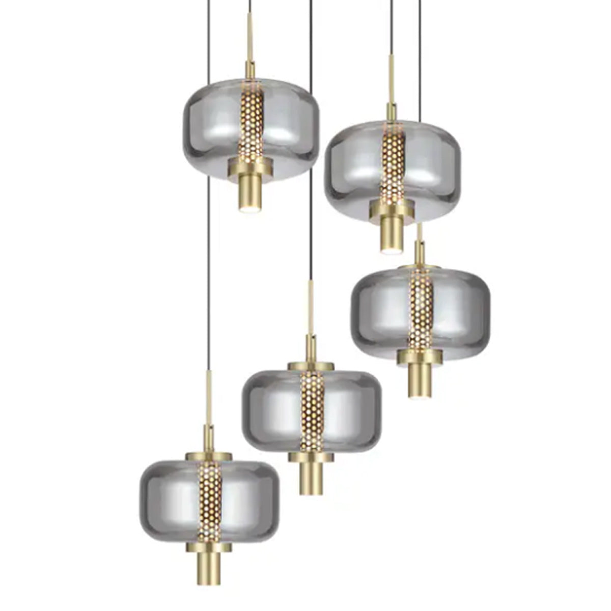 Volen 5 Light Lantern Pendant with Remote Control & LED Light