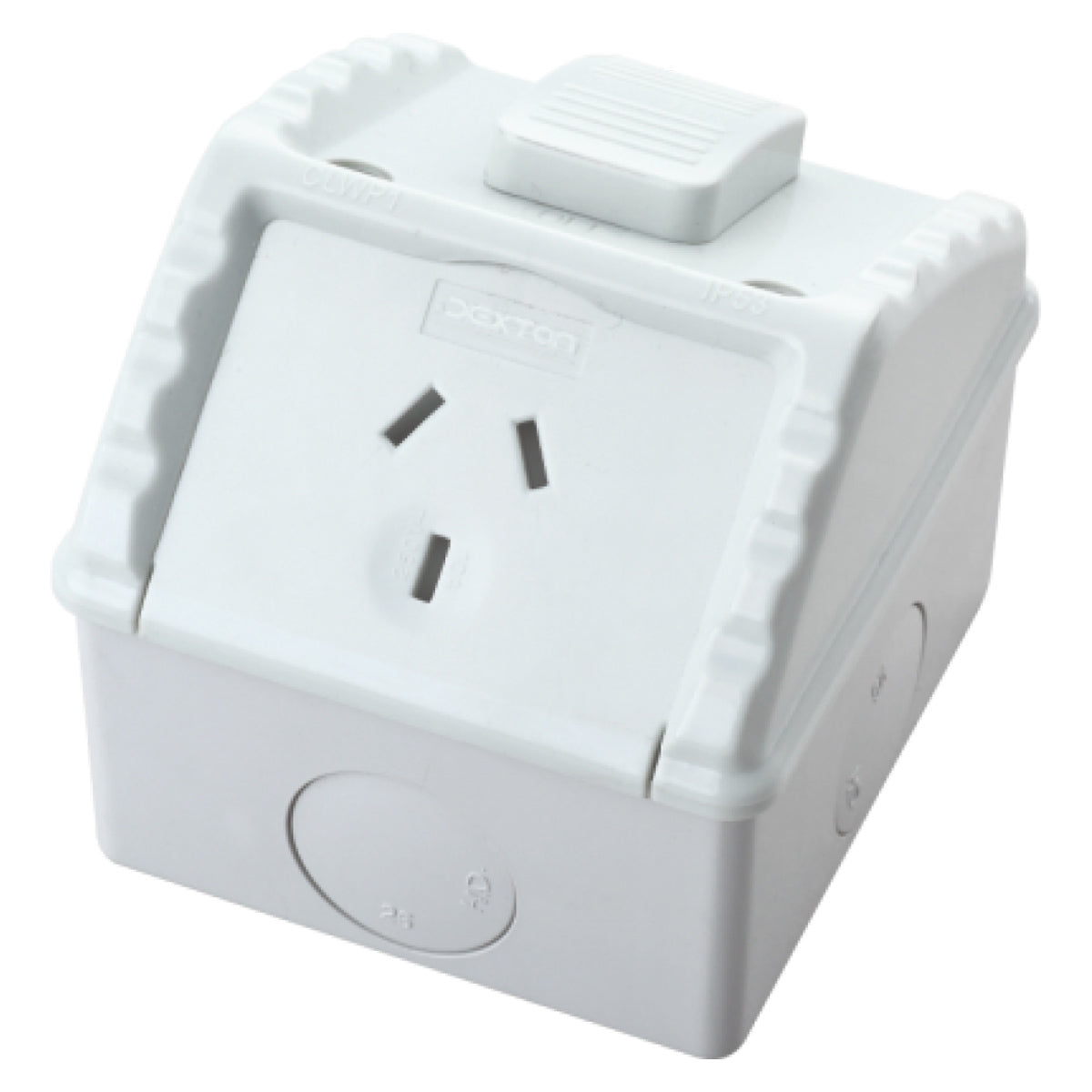 White Single Weatherproof Power Point Outlet Socket GPO 15Amp