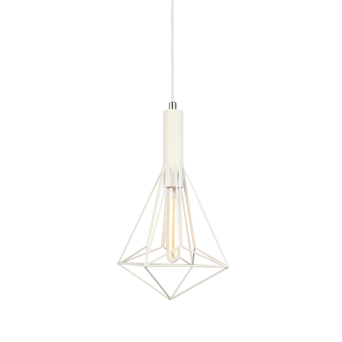 Whiteband Diamond Iron Cage Pendant Light