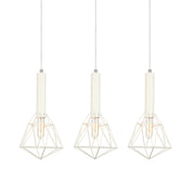 Whiteband Triple Diamond Iron Cage Pendant Light