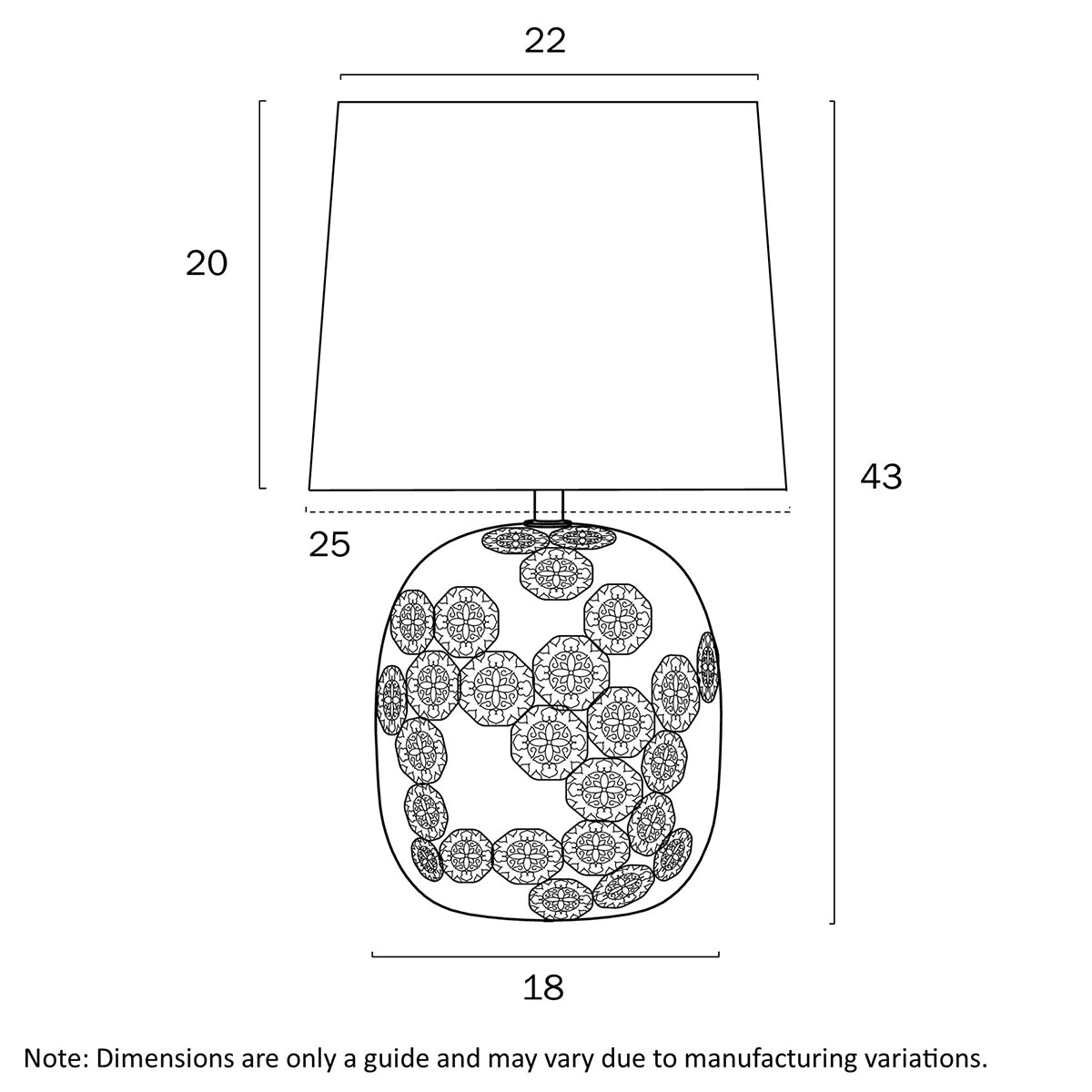Wishes Ceramic Table Lamp with Elegant Gold Motif