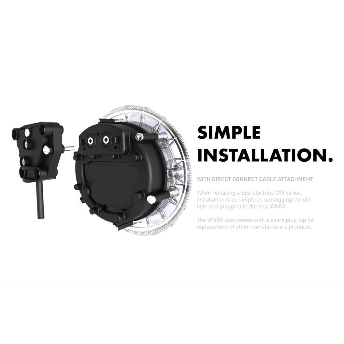 Retro WNRX Blue LED Clear Trim LED Pool Light