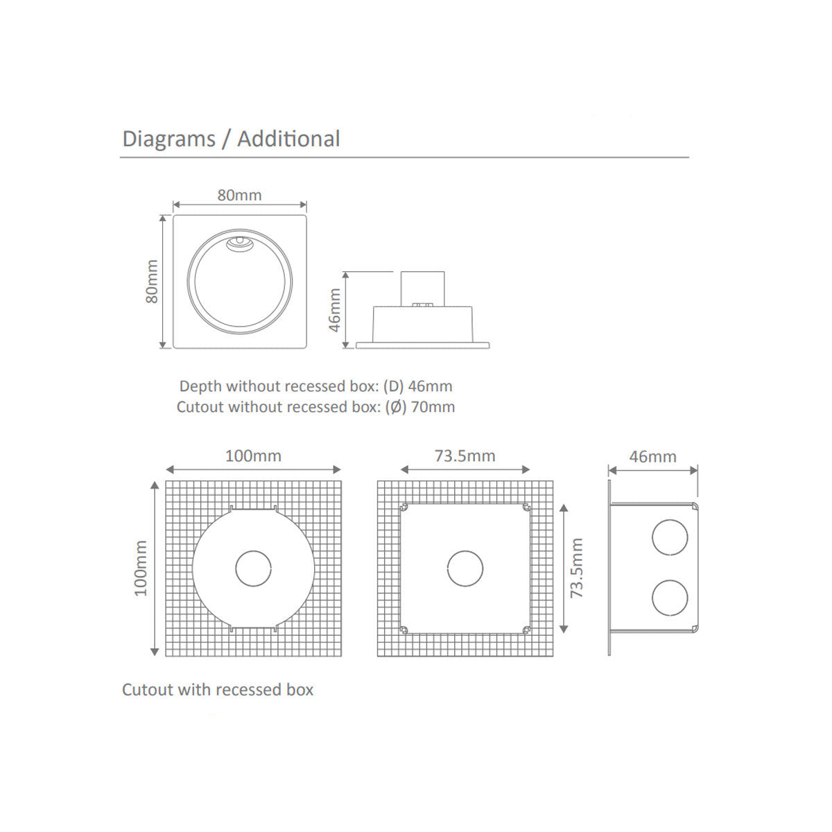 You Square Recessed LED COB Step Light