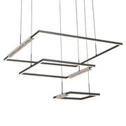 Zafra 3 Tier Square Crystal LED Pendant Light with Adjustable Colour