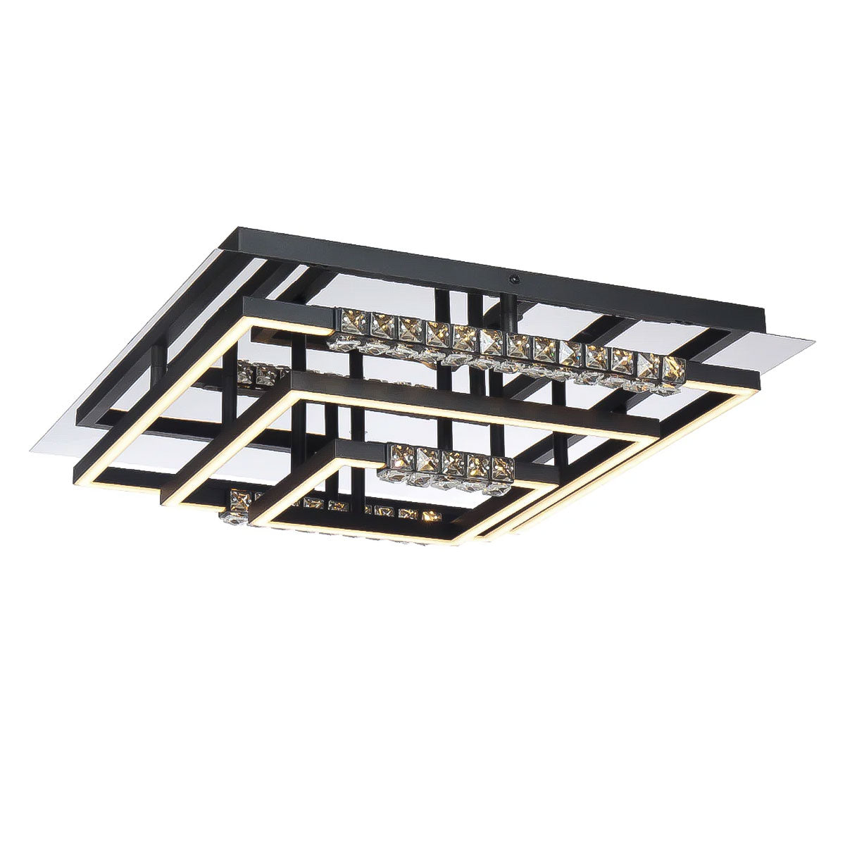 Zafra CTC Square Crystal LED Ceiling Light - with Tri-Colour Option