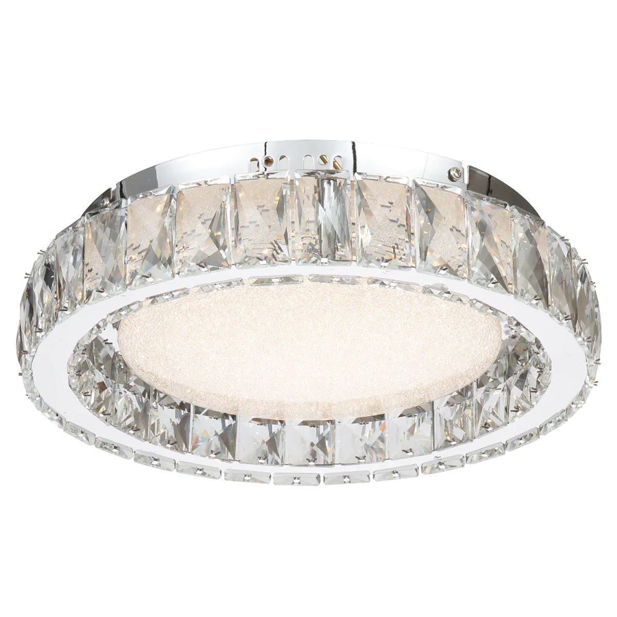 Zayla LED Oyster Light - Tri Colour - Chrome/Clear