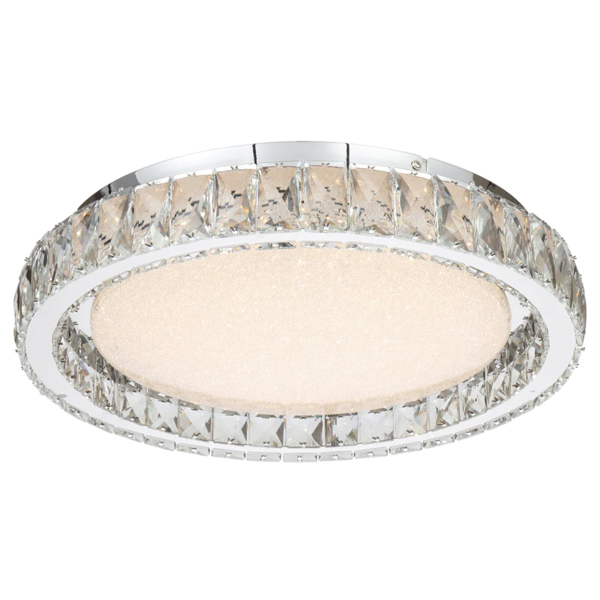 Zayla LED Oyster Light - Tri Colour - Chrome/Clear
